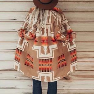 Boho gypsy western native aztec coat